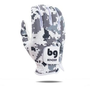 BG Bender Golf Glove | Wear On Right | (Gray Digital, Mens ML)