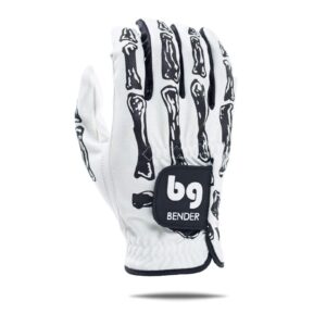 bg bender golf glove | wear on right | (white bones, mens xxl)