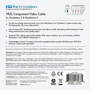 HD Retrovision PlayStation 2/3 (PS2/PS3) Premium YPbPr Component Video Cable