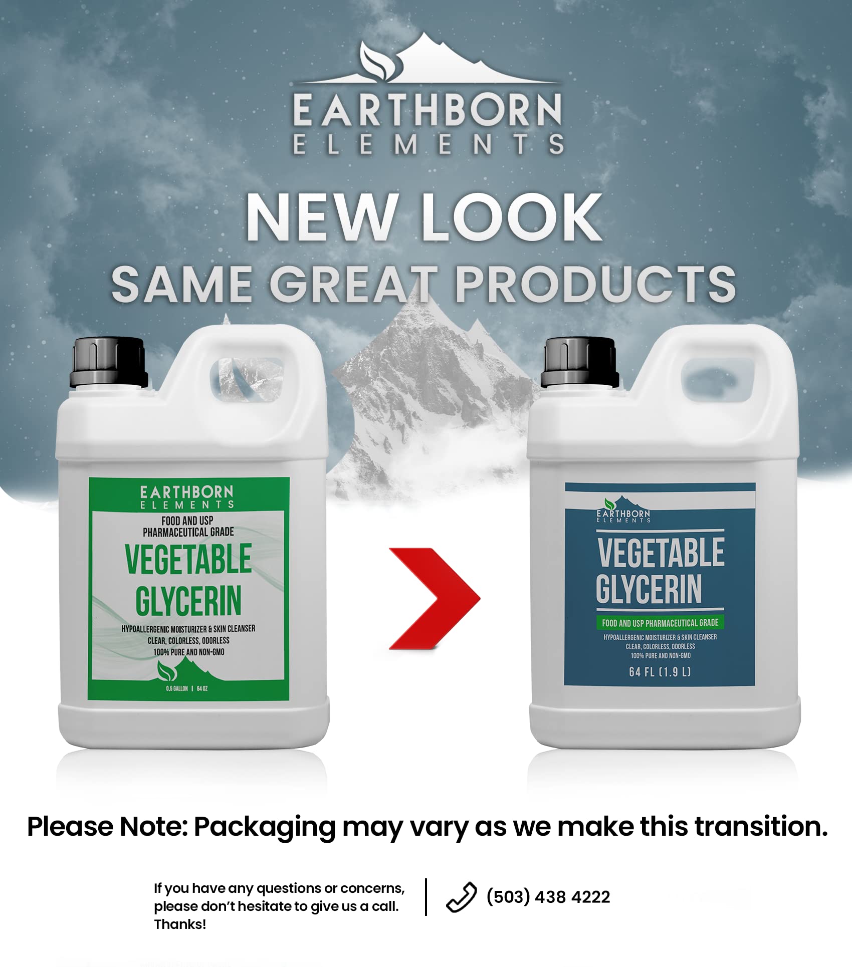 Earthborn Elements Vegetable Glycerin Half Gallon, Pure & Undiluted, No Additives