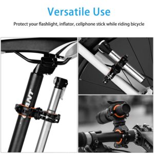 COSOOS 2 Pack Flashlight Mount Holder, Universal Bicycle Led Light Mounting Holder 360° Rotation Clip Clamp for Flashlight, Cycling, Riding