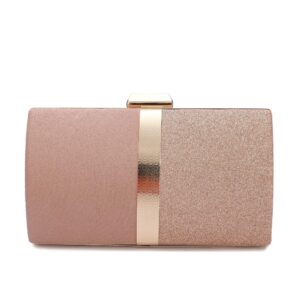 CARIEDO Evening Clutch for Women, Evening Bag Crossbody Bag Wedding Bridal Purse for Cocktail Party Prom(JM0818 Pink)