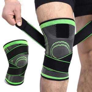 1Pair Knee Brace,Compression Support Knee Sleeve with Adjustable Strap Knee Pad for Pain Relief, Meniscus Tear, Arthritis, ACL, MCL,Suit for Running, Cycling, Tennis, Golf and Basketball (black, L)