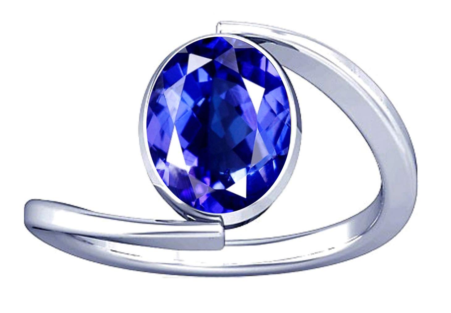 Divya Shakti 12.25-12.50 Carat Tanzanite Gemstone Silver Ring for Women