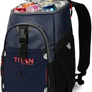 Titan Deep Freeze Backpack Cooler - 24 Can Cooler Bag Insulation, Navy Blue