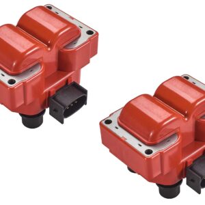 ENA Set of 2 Red Ignition Coil Pack Compatible with Ford Lincoln Mazda Mercury F150 F250 E150 Escort Explorer Mustang Ranger Town Car Expedition Mark B2300 B2500 Tracer Cougar Replacement for FD487