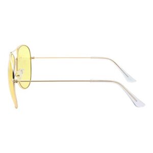 Mens Large Aviator Yellow Lens Sunglasses - Colored Tint Lens