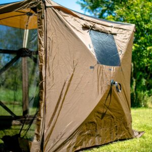 Clam Quick Set Wind Panels, Wind and Sun Protection for Tents, Essential Camping Accessories for Quick Set Traveler and Escape Gazebos, Brown