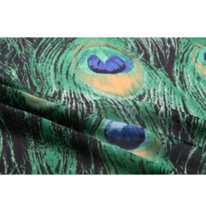 NaSoPerfect Silk Feeling Scarf Large Headscarf Fashion Peacock Pattern Hair Wraps Soft Neck Scarves for Women 70" x 35"