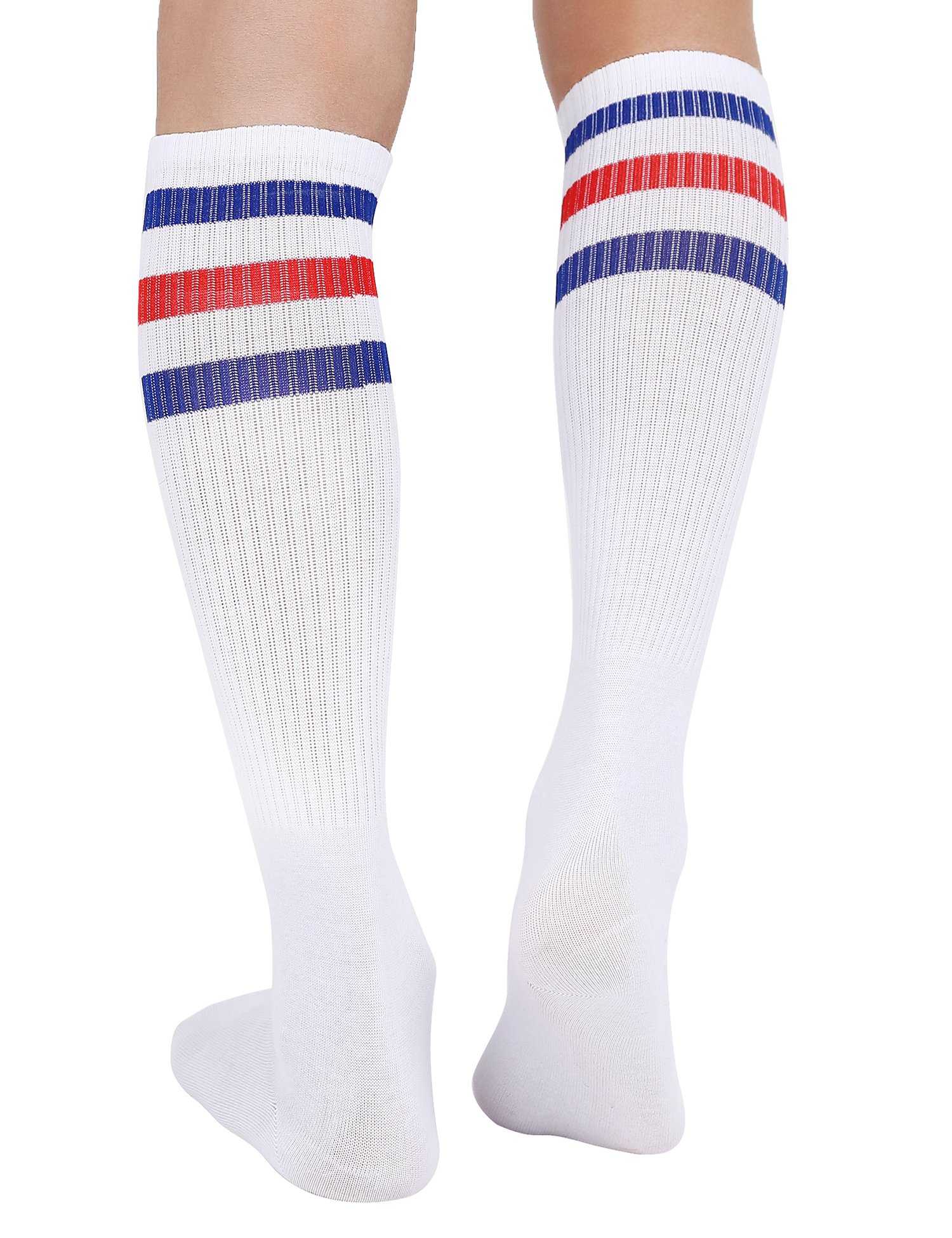 Joulli Men's White Knee High Tube Over the calf Socks 1 Pair