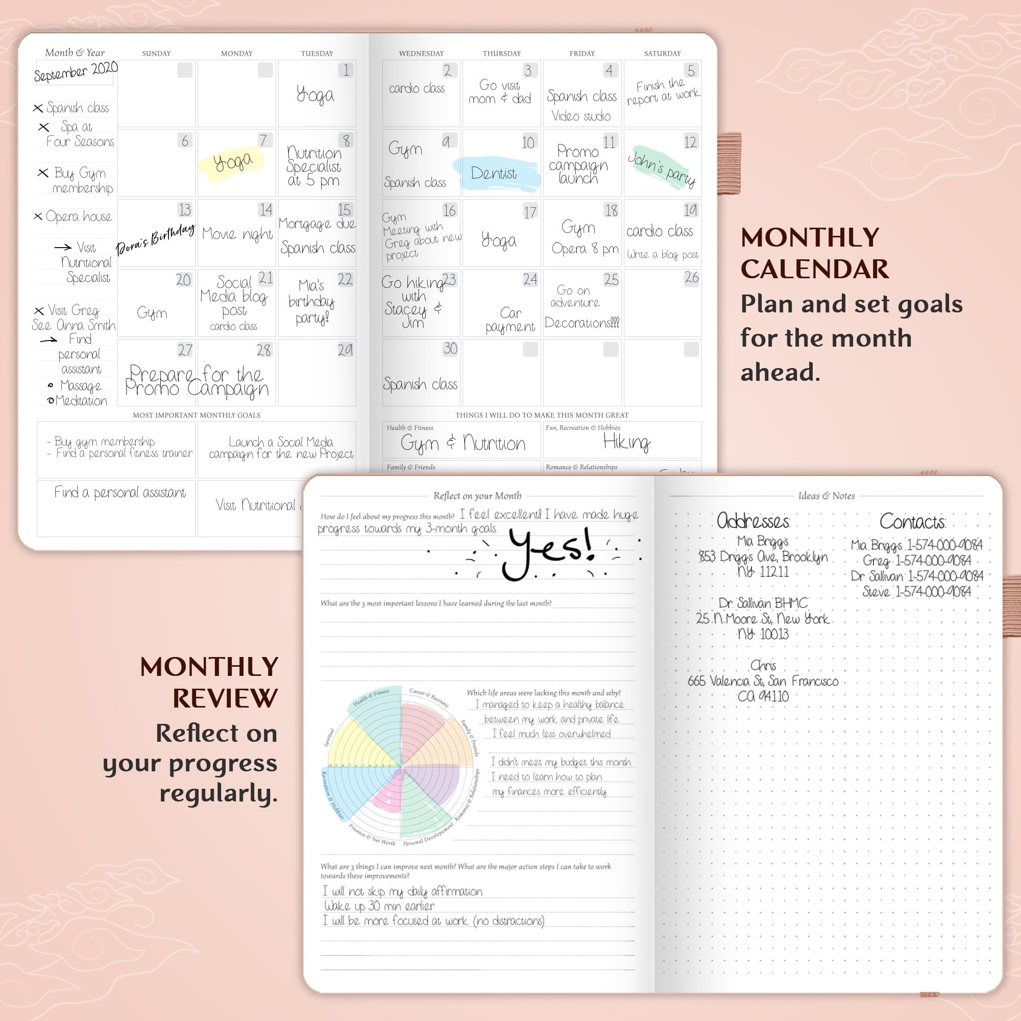 Legend Planner – Weekly & Monthly Life Planner to Hit Your Goals & Live Happier. Organizer Notebook & Productivity Journal. A5 (Rose Gold)