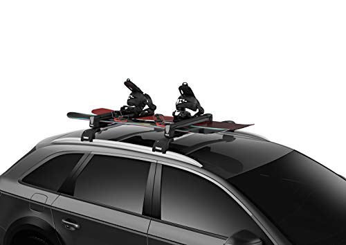 Thule SnowPack Ski/Snowboard Rack, Medium (4 Pr/2 Boards), Black