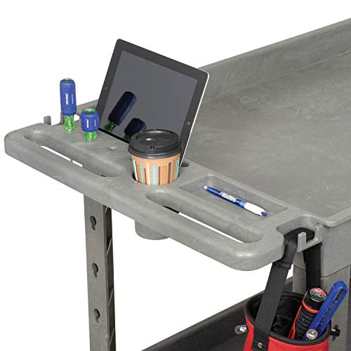 Global Industrial Plastic 2 Tray Shelf Service & Utility Cart, 44” x 25-1/2”, 5" Rubber Casters