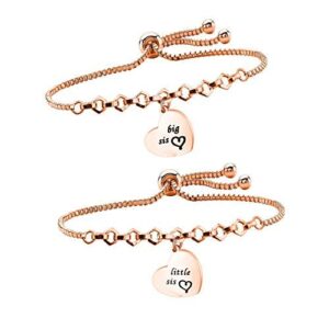 qiier big sis lil sis bracelets set for 2 sisters adjustable family bracelets sister friendship jewelry sister gift