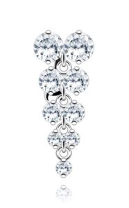 forbidden body jewelry sexy 1.5 inch cz vine surgical steel chandelier top down drop belly button ring