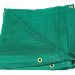 Mytee Products 8' x 10' Green Heavy Duty 6 Oz 70% Shade Mesh Tarps with Grommets ROLL-Off | Sturdy Mesh Tarp Shades for Sun Light Blockage, Green House, Garden, Swimming Pool, Balcony Privacy Mesh