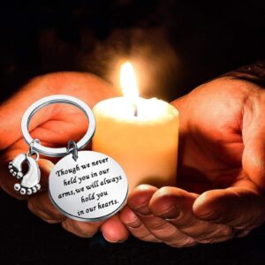 Sympathy Gift for Loss of a Loved One Baby Loss Remembrance Jewelry Miscarriage Keyring Baby Memorial Gift Hold You In My Heart (Keyring)