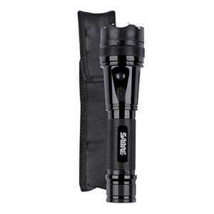 SABRE 2-in-1 Stun Gun with Flashlight and Belt Holster, Emits .76 Powerful Pain-Inducing Microcoulombs (µC) Charge, 130 Lumen Flashlight, Safety Switch, Rechargeable