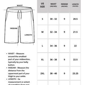 Real Essentials Mens Dry Fit Shorts Dri Active Wear Short Athletic Performance Basketball 9 Inch Inseam Sweat Tennis Soccer Running Essentials Gym Casual Workout Sports, Set 6, L, Pack of 5