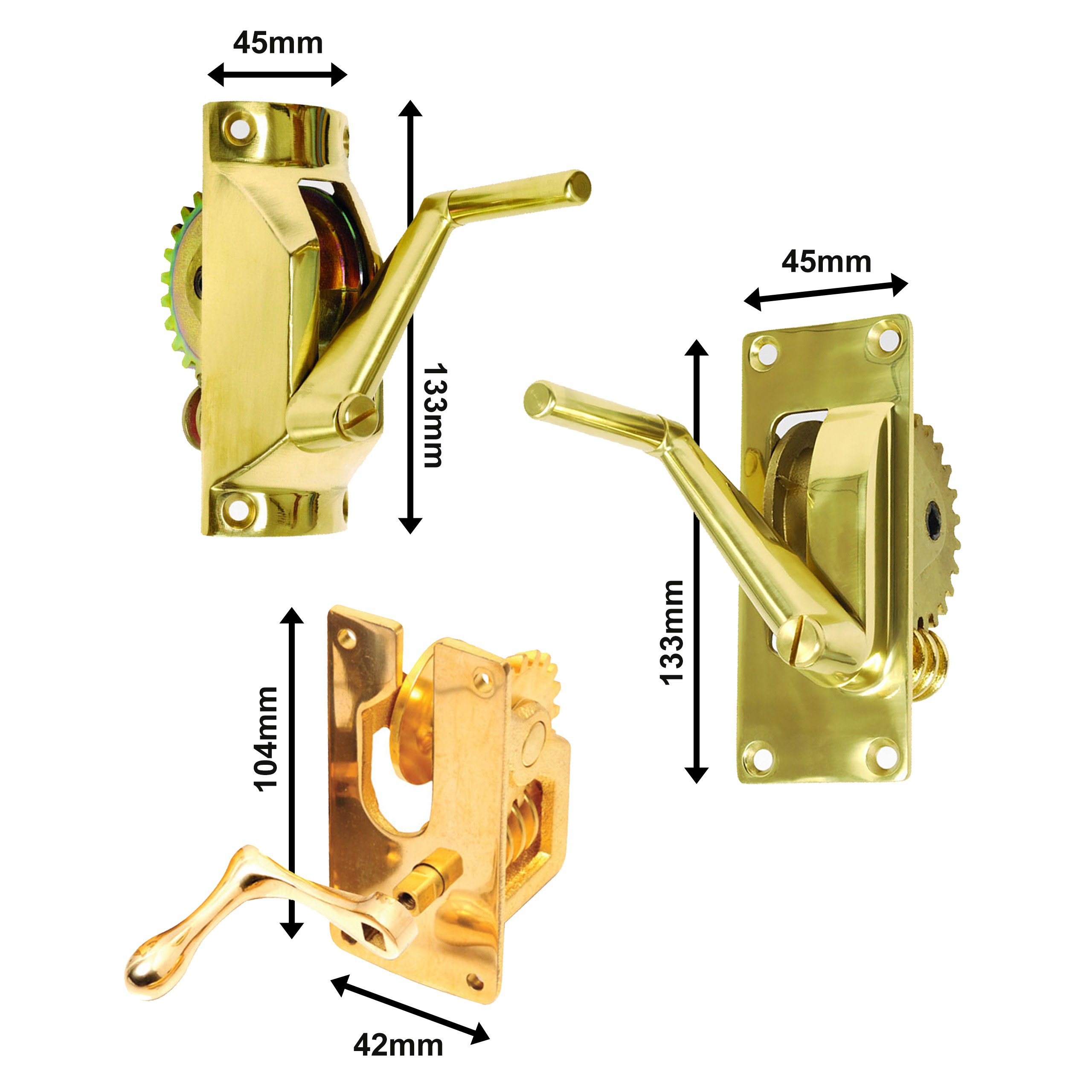 Vermont Tennis Post Winder Mechanism & Handle [3 Styles] | Premium Brass – Square & Round Tennis Posts (Large Round)