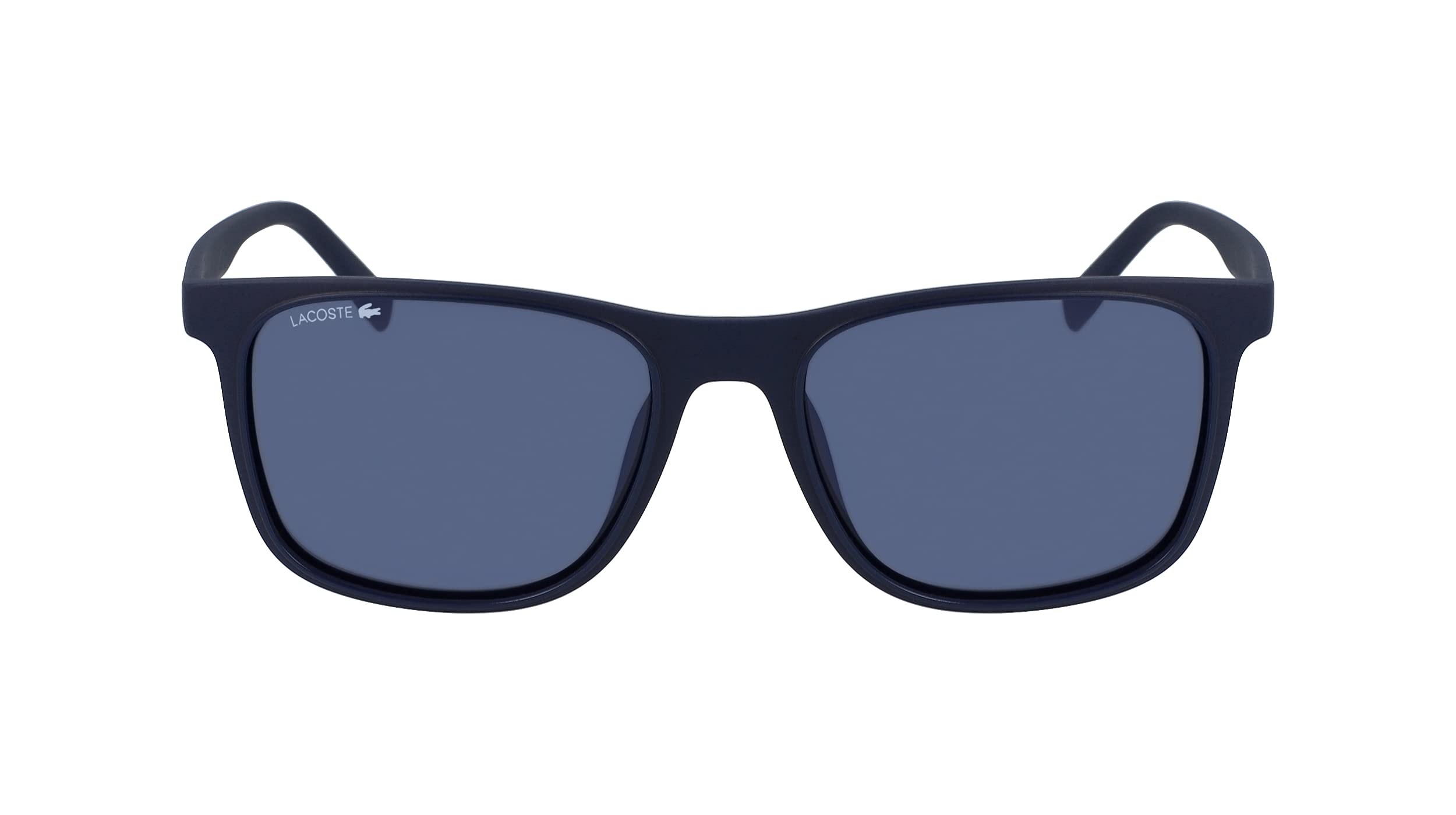 Lacoste Men's L882S Rectangular Sunglasses, Blue/Solid Blue Flash, 55 mm