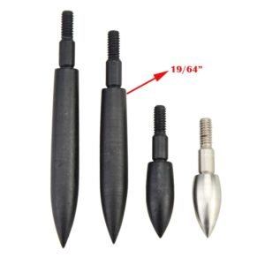 HNZMDY 12 Pcs Archery Arrow Field Points 100/150/200/250/300/350 Grain Bullet Points Screw in Broadheads (Black, 150 grain)