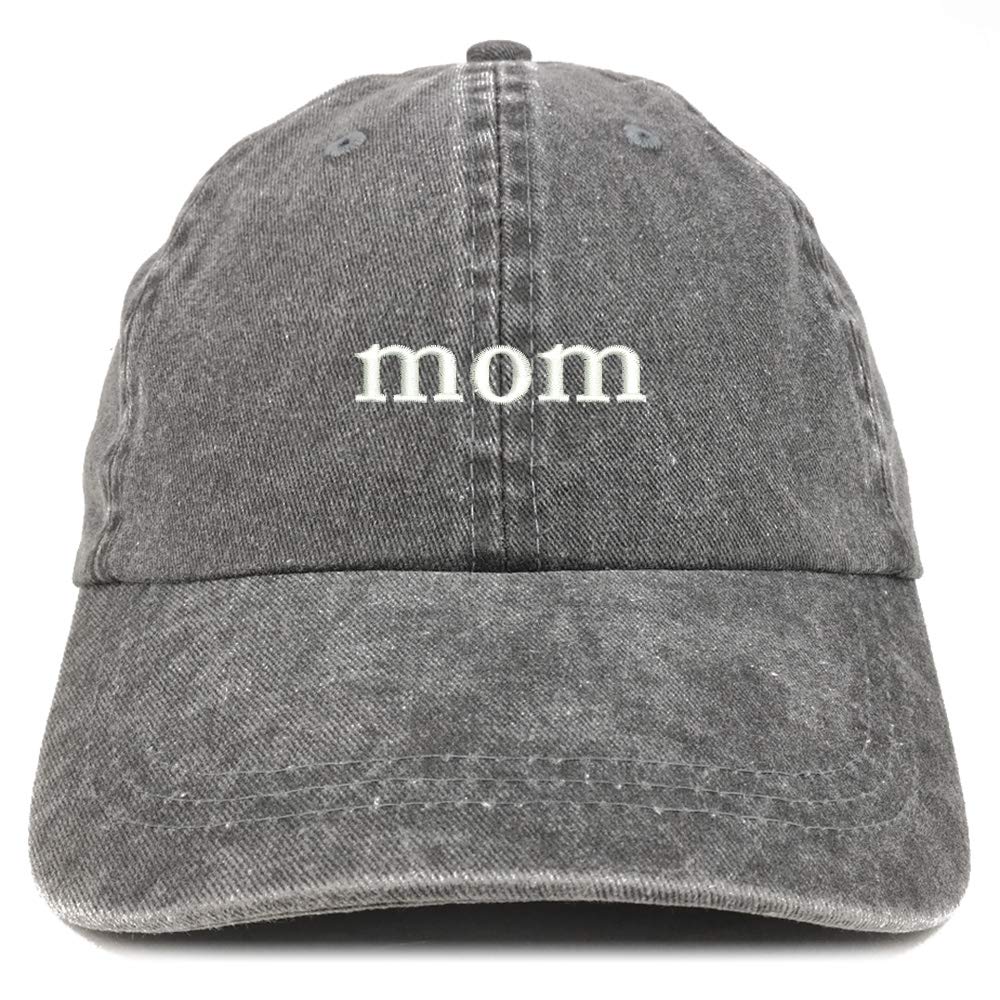 Trendy Apparel Shop Mom and Dad Pigment Dyed Couple 2 Pc Cap Set - Black - Black