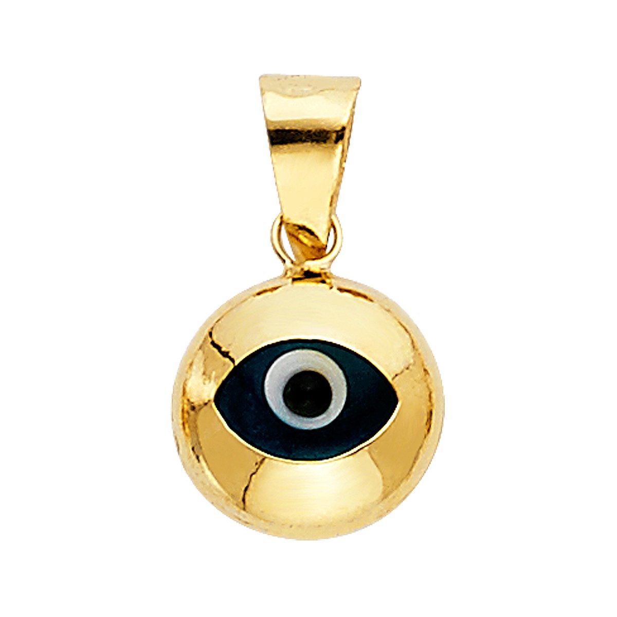 TGDJ 14k Yellow Gold Evil Eye Charm Pendant