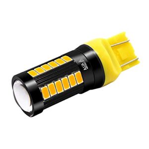 Alla Lighting 2800lm 7440 7443 LED Turn Signal Lights Bulbs, Amber Yellow T20 7440NA 7444NA 7442NAK WY21W 7443NA 992 Blinker Lamps Replacement Xtreme Super Bright 12V 5730 33-SMD Dual Filament