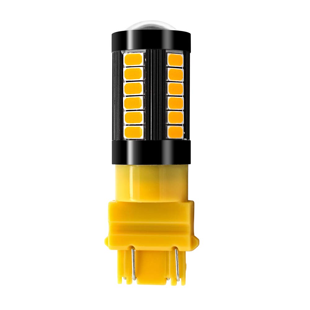 Alla Lighting 2800lm 3156 3157 LED Turn Signal Lights Bulbs, Amber Yellow T25 4157 5702 3457 AK 3757 NAK Blinker Lamps Replacement Xtreme Super Bright 12V 5730 33-SMD