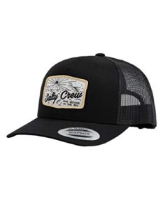 salty crew men's frenzy retro trucker hat, black, one size