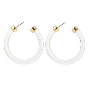 legitta leia resin hoop earrings transparent white acrylic round circle dangle ear drops fashion statement jewelry for women