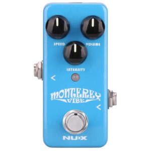 nux monterey vibe guitar effects pedal with an optional tremolo effect firmware upgradable true bypass