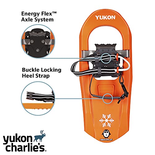 Yukon Charlie's Penguin Children's Molded Snowshoe Kit, 7-inch x 16-inch, Includes Snowshoes, Trekking Poles and Travel Bag