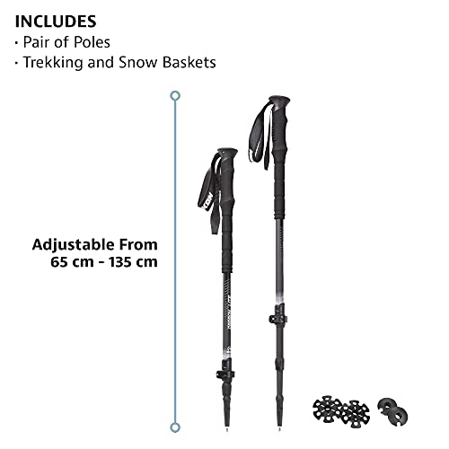 Yukon Charlie's Carbon Lite Trekking Poles, Fast Lock Adjustment System, Trekking and Snow Baskets Included