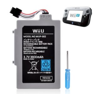 ucec wii u gamepad battery, wii u accessories 3600 mah wii u battery replacement rechargeable battery pack compatible for nintendo wii u gamepad wup-010, wup-012