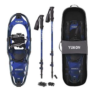 yukon charlie's advanced snowshoe kit, 10-inch x 36-inch, includes snowshoes, trekking poles and travel bag