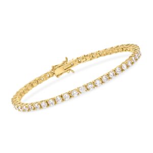 ross-simons 5.00 ct. t.w. cz tennis bracelet in 18kt gold over sterling. 7 inches