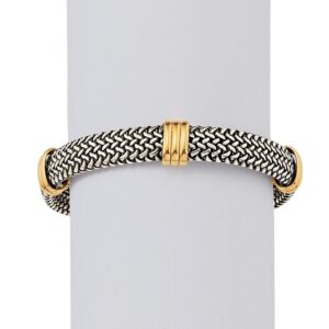 Ross-Simons Italian Sterling Silver and 18kt Bonded Gold Woven Bracelet. 8.5 inches