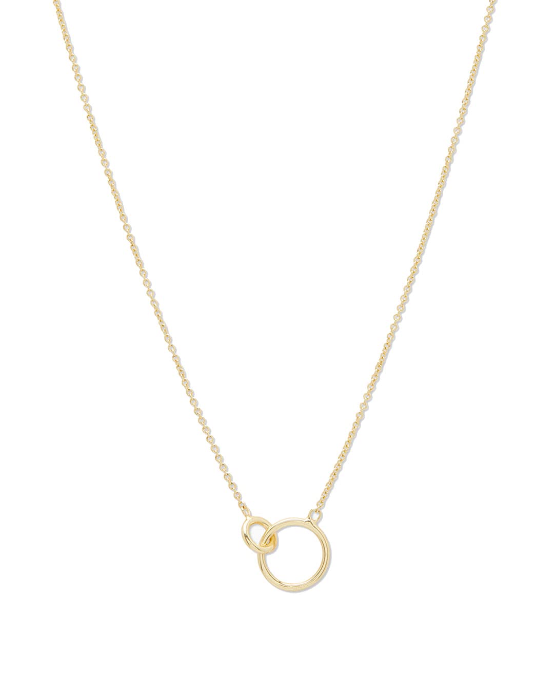 gorjana Women's Wilshire Charm Adjustable Necklace, 18k Gold Plated, Interlocking Circle Pendant