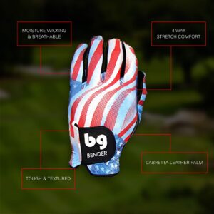 BG Bender Golf Glove | Wear On Left | (USA, Ladies Medium)