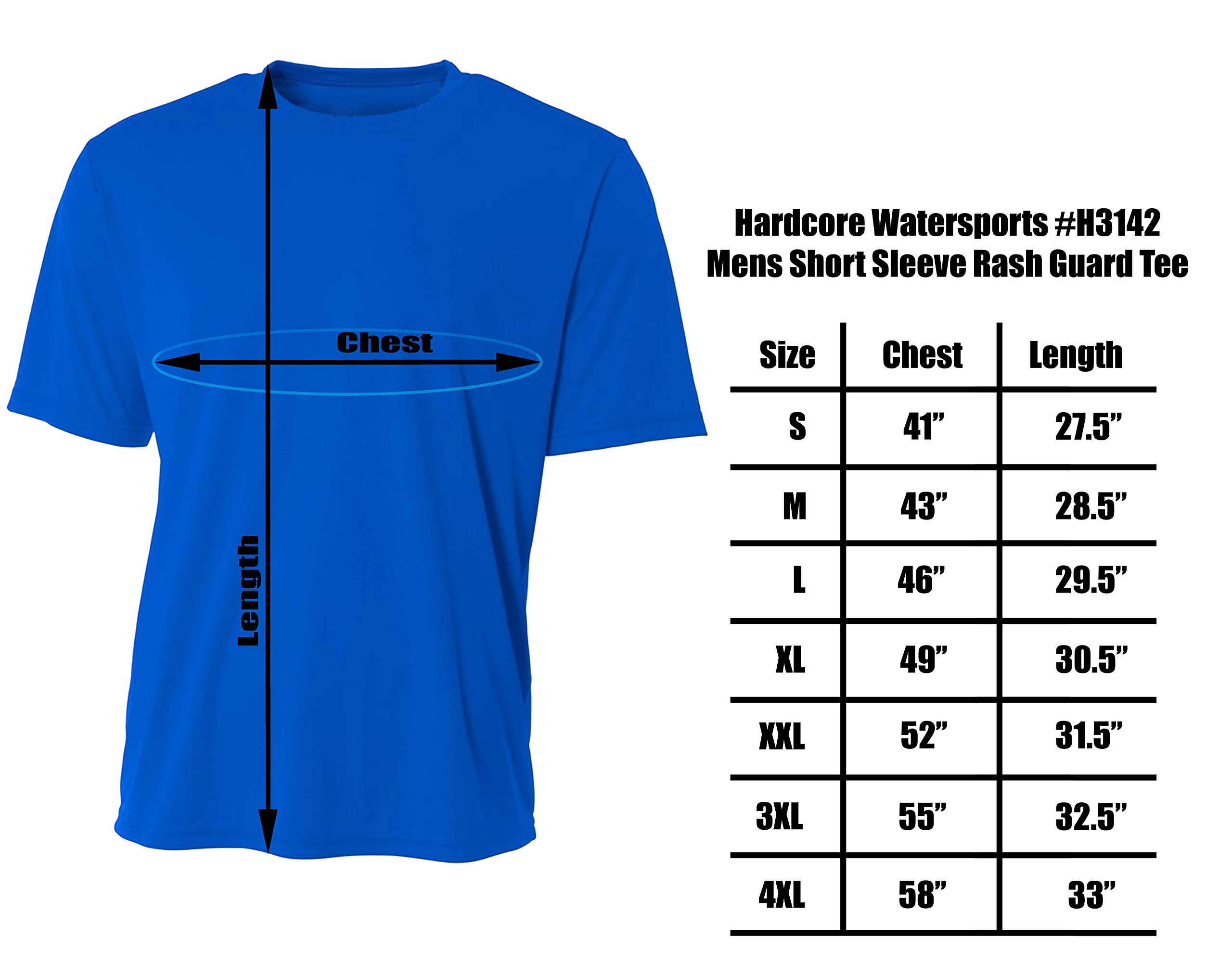 Hardcore Water Sports Mens Rash Guard Surf Swimwear Swim Shirt SPF Sun Protection Loose Fit Fitting