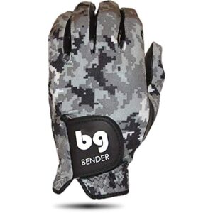 Bender Gloves | Spandex Golf Gloves | (Wear On) Left Hand | (Digital Camo, Small)