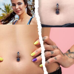 OUFER 316L Surgical Steel Belly Button Rings Clear CZ Navel Rings Belly Rings Belly Piercing