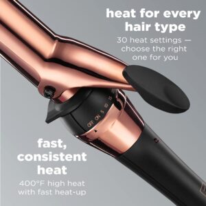 INFINITIPRO BY CONAIR Rose Gold Titanium 1 1/4-Inch Curling Iron, 1 ¼ inch barrel produces loose curls – for use on medium and long hair