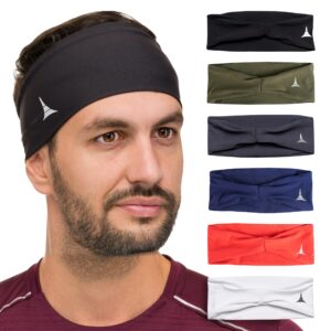 French Fitness Revolution - Stretchy Sports Headband for Men & Women - Guys Sweatband for Running, Cycling, Basketball, Yoga, Fitness - Moisture Wicking Workout Hairband - Made in Europe