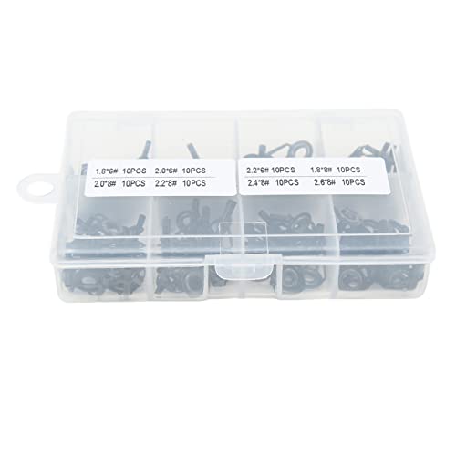 Fishing Rod Guides, 80PCS Fishing Rod Repair Kit Sea Heavy Duty Boat Fishing Rod Guides Top Tips