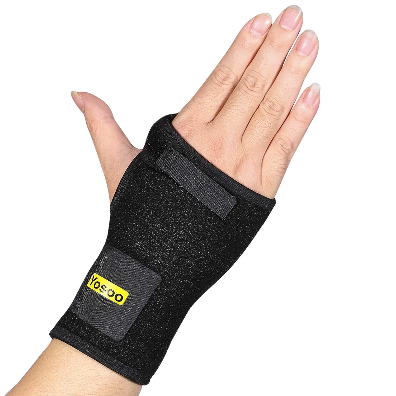 Walfront Wrist Brace Left Hand Adjustable Wrist Splint Brace Carpal Tunnel Breathable Neoprene Night Sleep Splint Brace 9'' Wrist Belt Band for Workout Fitness Injury Recovery Prevention