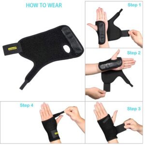 Walfront Wrist Brace Left Hand Adjustable Wrist Splint Brace Carpal Tunnel Breathable Neoprene Night Sleep Splint Brace 9'' Wrist Belt Band for Workout Fitness Injury Recovery Prevention