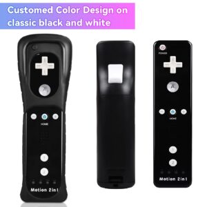 2 Pack Wii Remote with Wii Motion Plus Inside | Shock Wii Nunchuk Controller | Compatible Nintendo Wii, Wii U